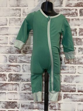 Little Bipsy Mint Green Zipper One-Piece Romper